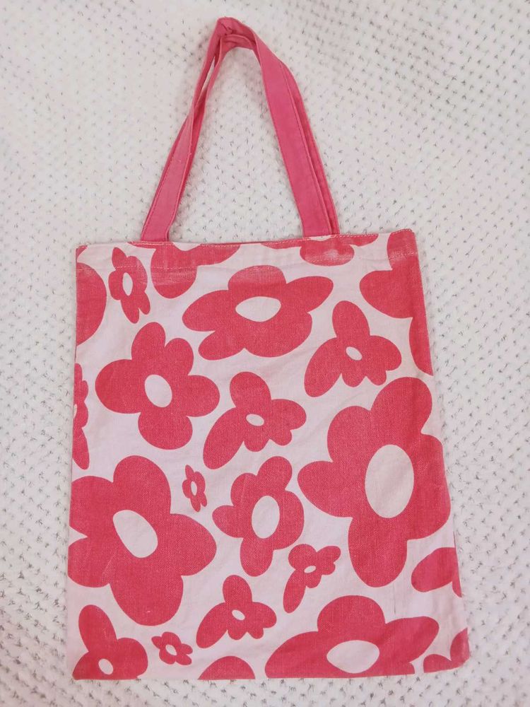 Pink Floral Tote Bag