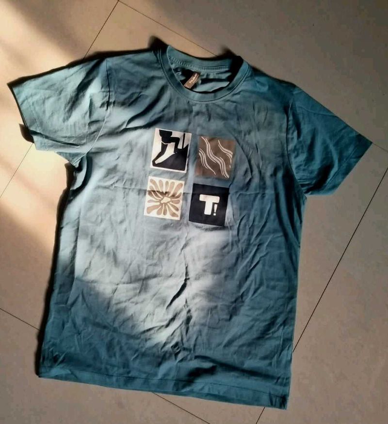 Blue Graphic Print Tee