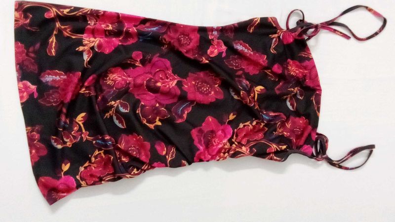 Floral Tie-Strap Mini Dress