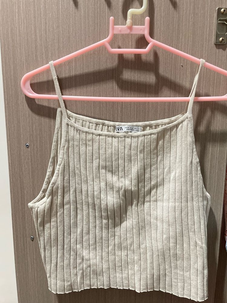 Zara Beige Crop Top