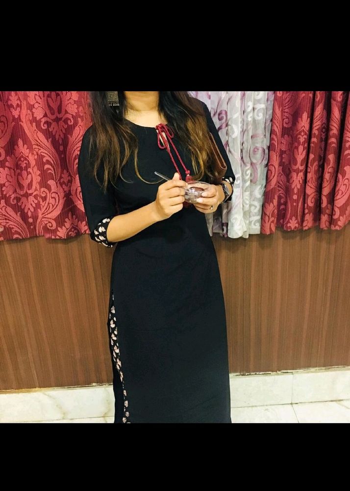 Gerua Black Kurta