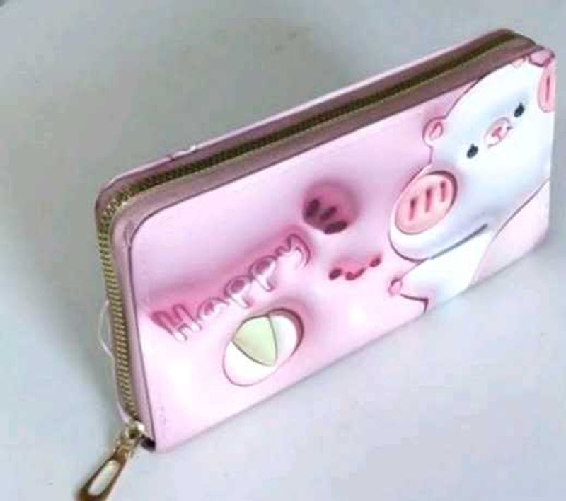 ✨ &#34;Happy Bear Pink Long Wallet – Cute &amp; Trendy ✨