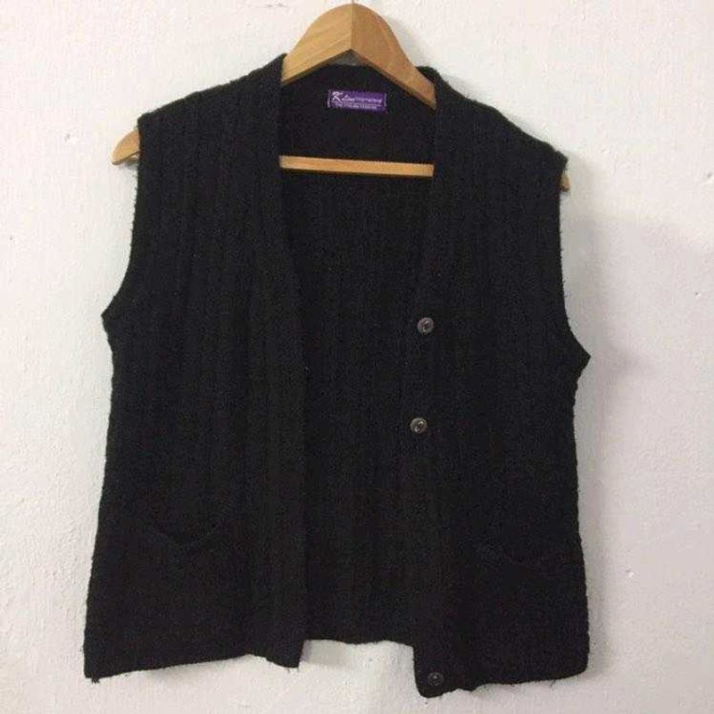 Vintage Black Knit Vest