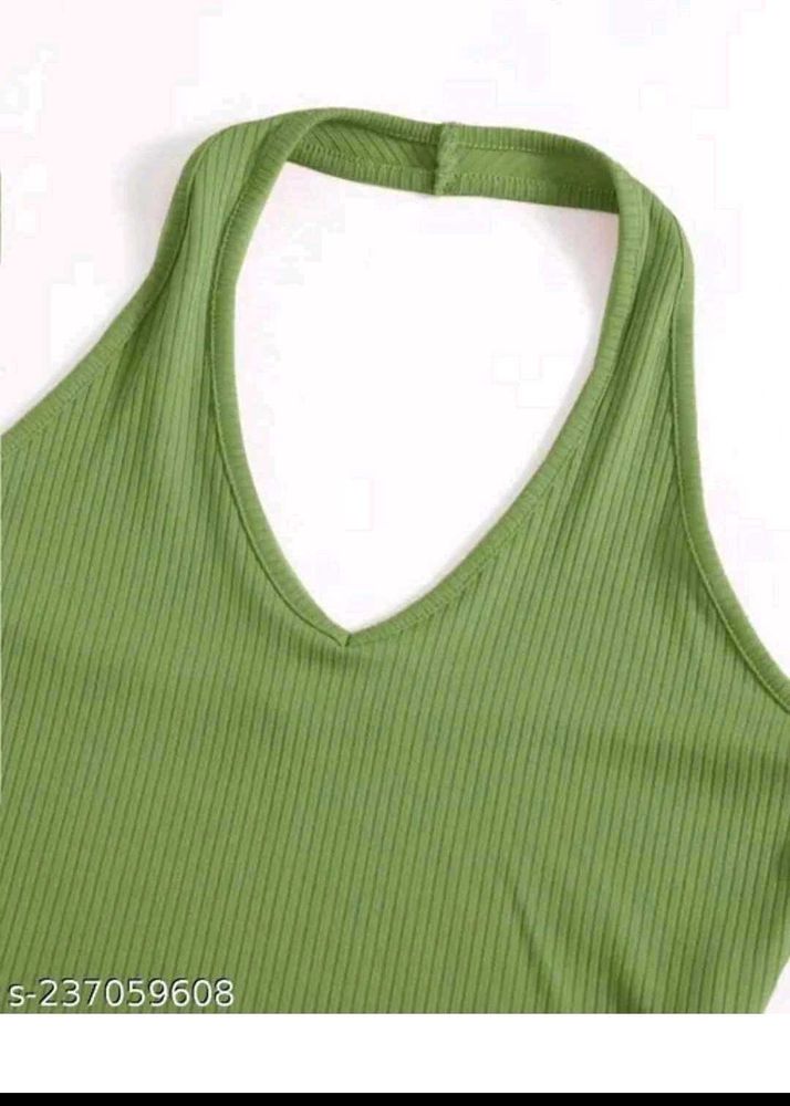 Olive Green Halter Neck Top