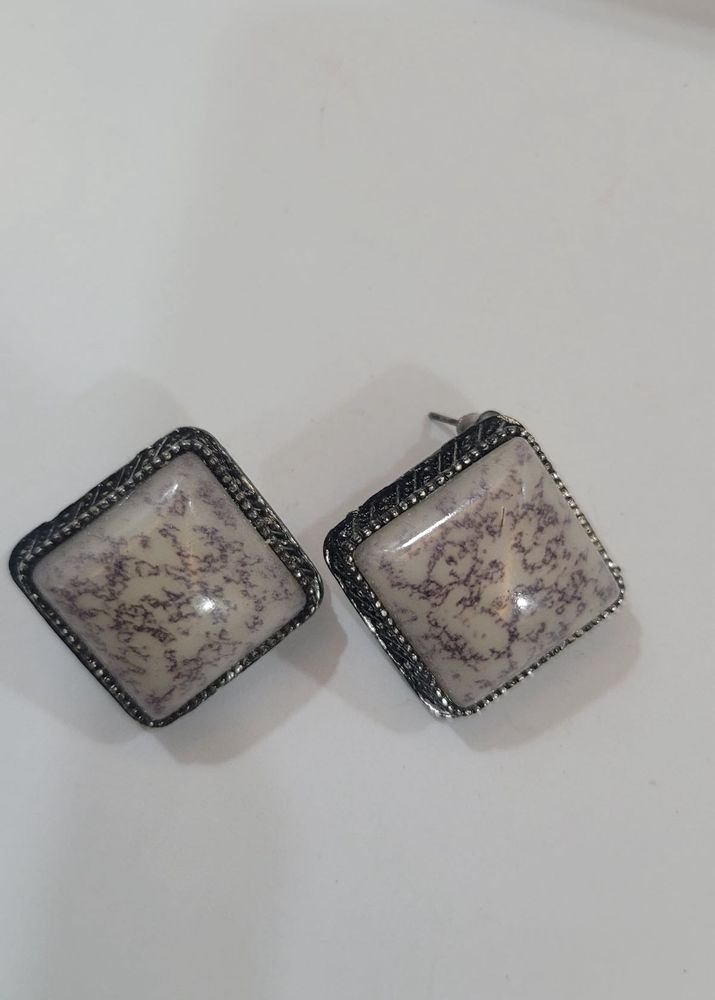 Oxidized Ear Studs