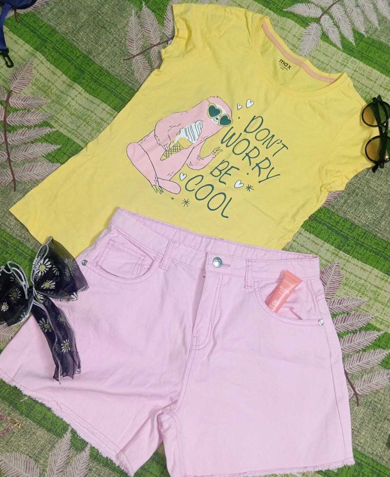 Girls Summer Outfit: Tee &amp; Shorts