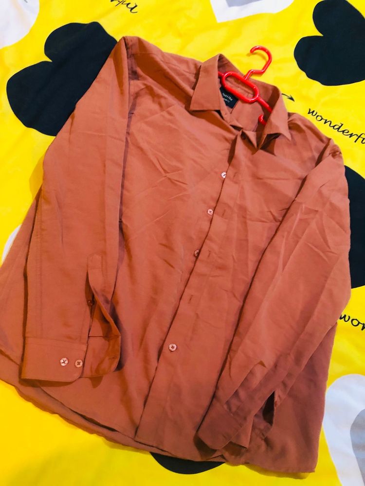 Rust-Colored Button-Down Shirt