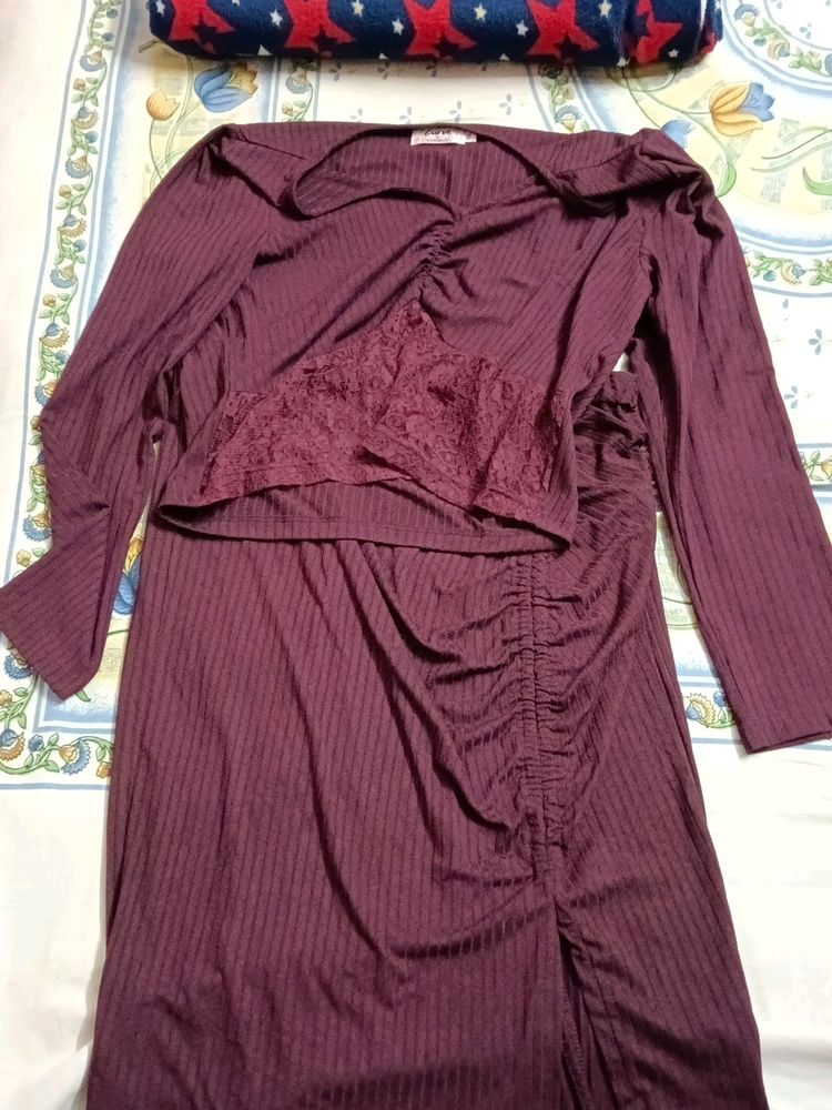 Purple 2 Piece Set Party Wear