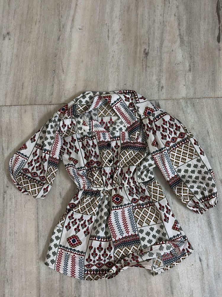 Patterned Mini Dress