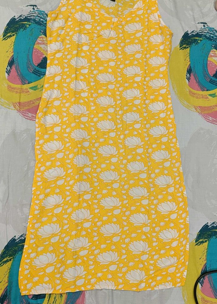 Floral Yellow Kurti