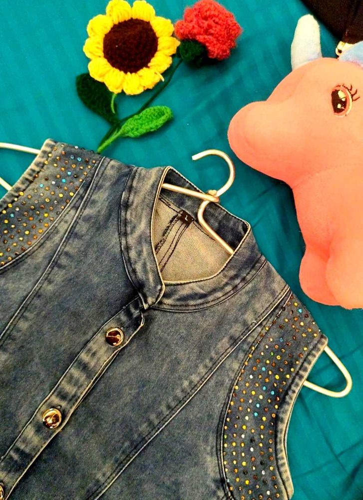 Dressbery Denim Sleeveless Jacket