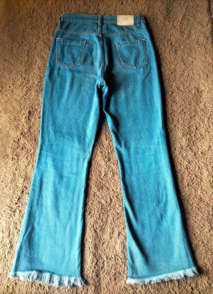 Frayed Hem Flare Jeans