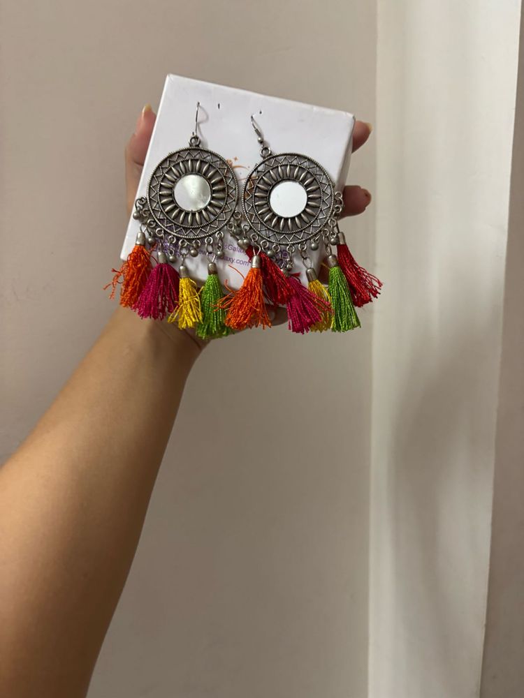 Colorful Mirror Jhumkass