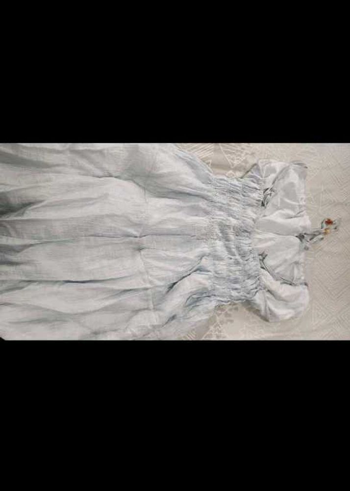 Blue Gathered Dress