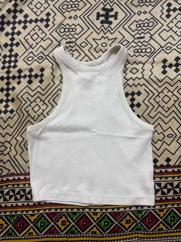 White Racerback Tank Top