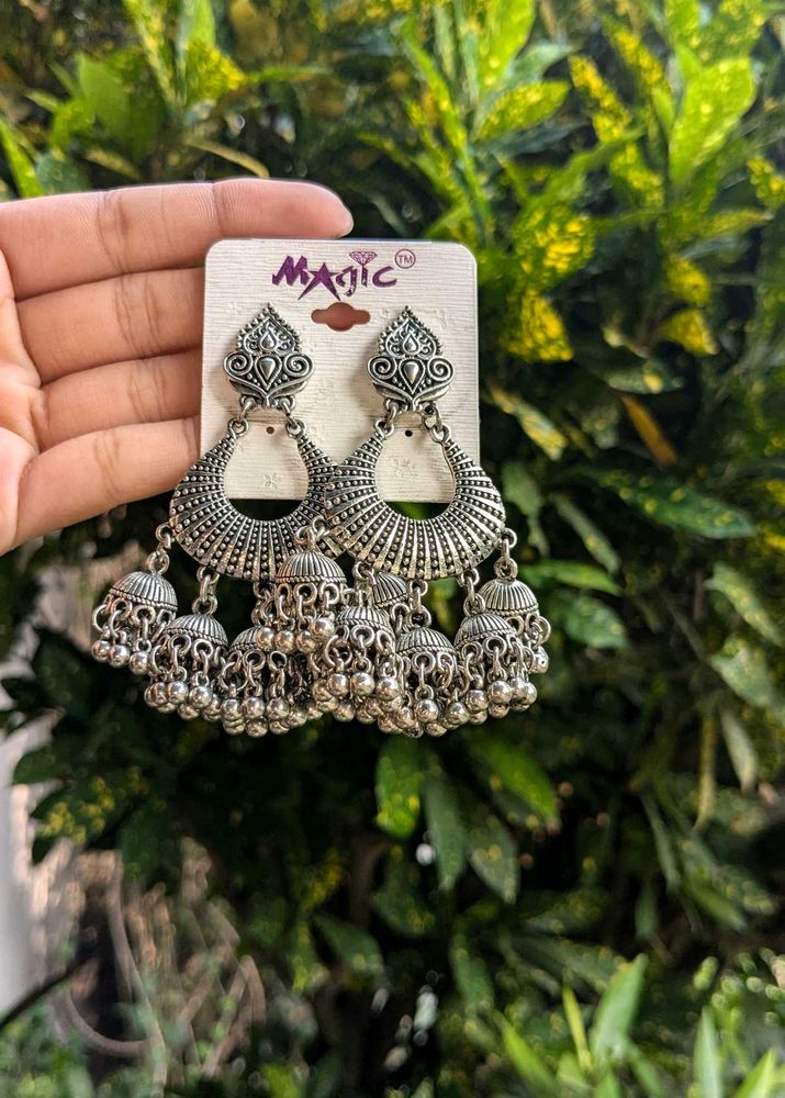 Gorgeous Oxidised Silver Dangle Earrings