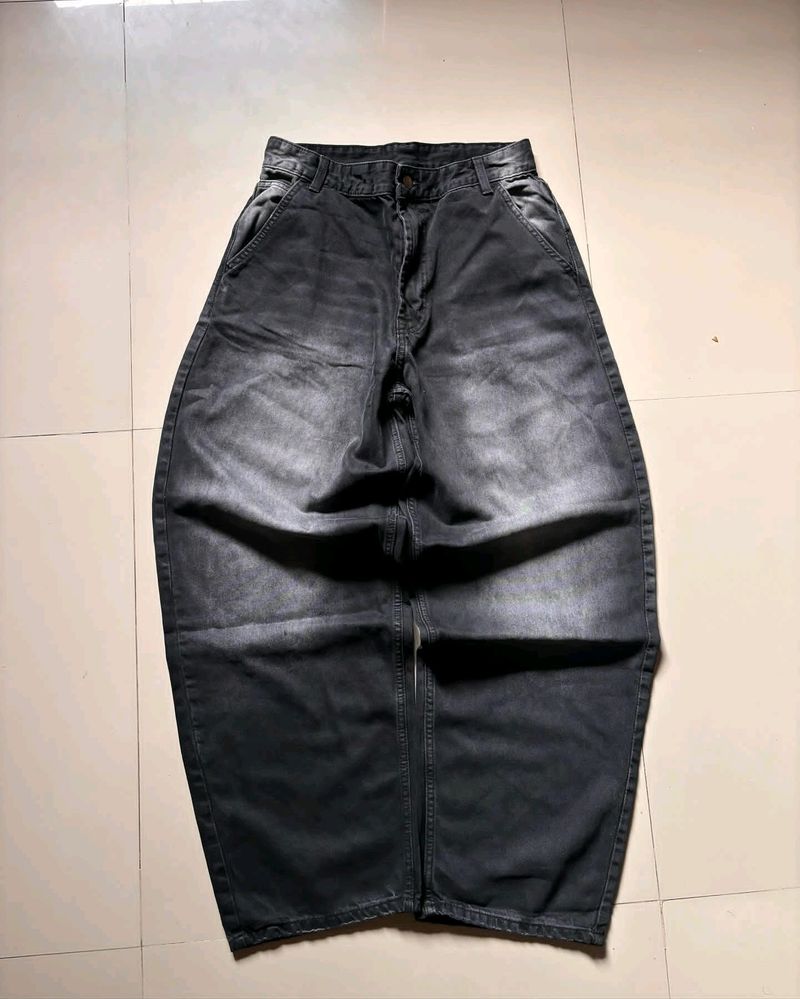 BERSHKA HEAVY DENIM BAGGY PANT