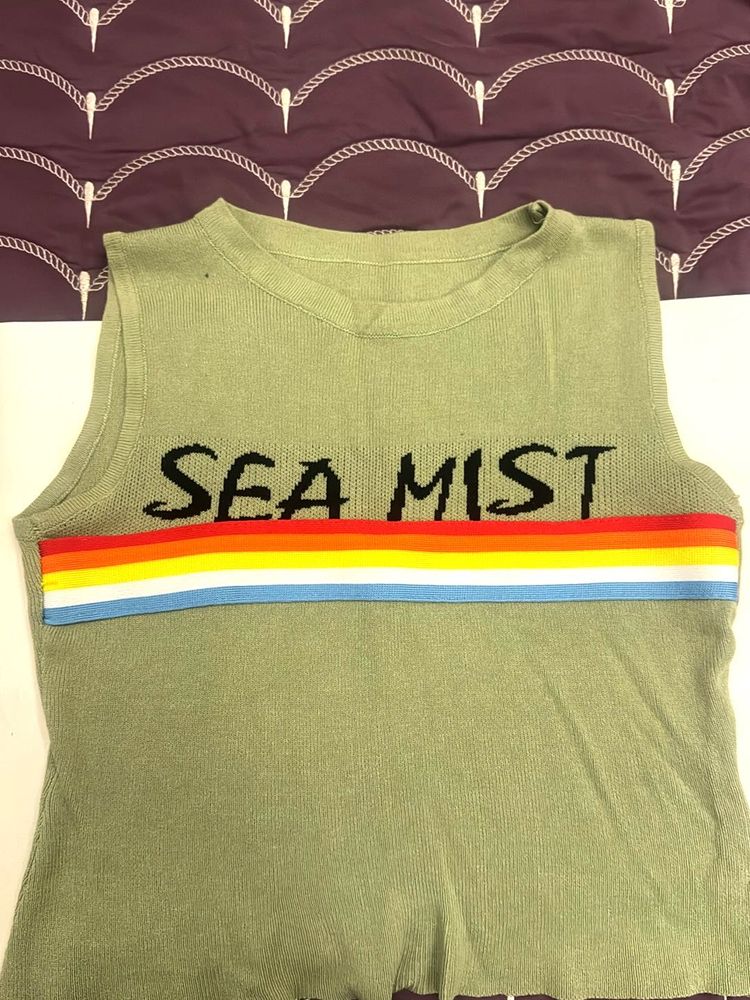 Sea Mist Rainbow Stripe tank Top