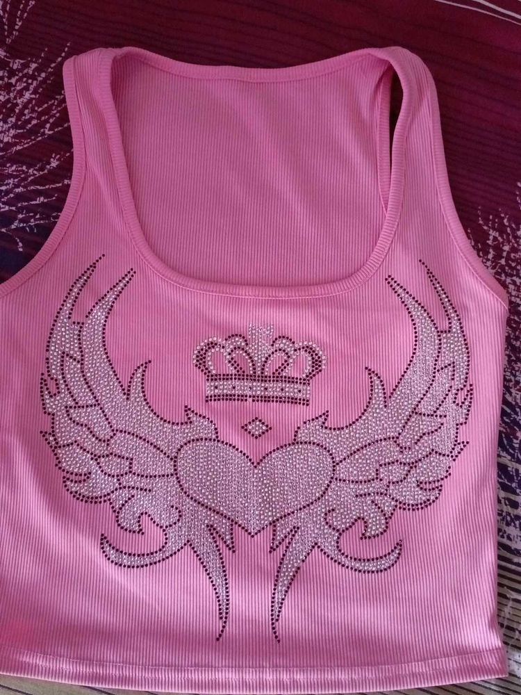 Pink Crown Wings Tank Top