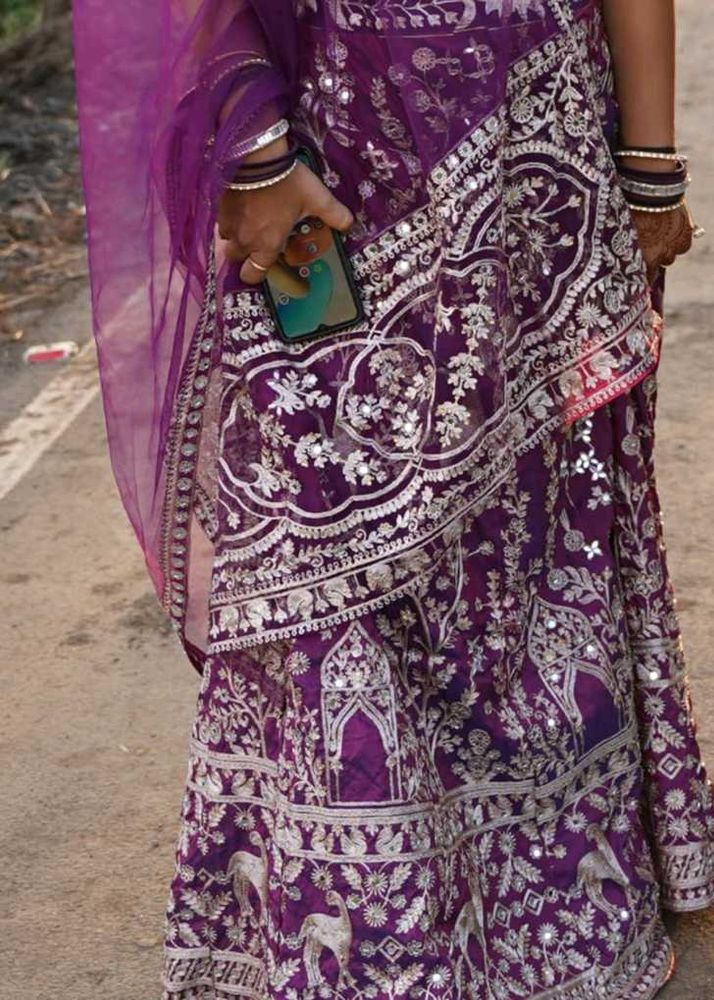 Purple Embroidered Lehenga