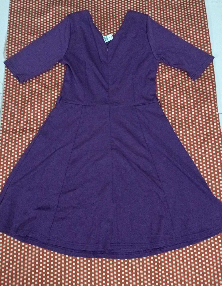 Purple Fit &amp; Flare Dress