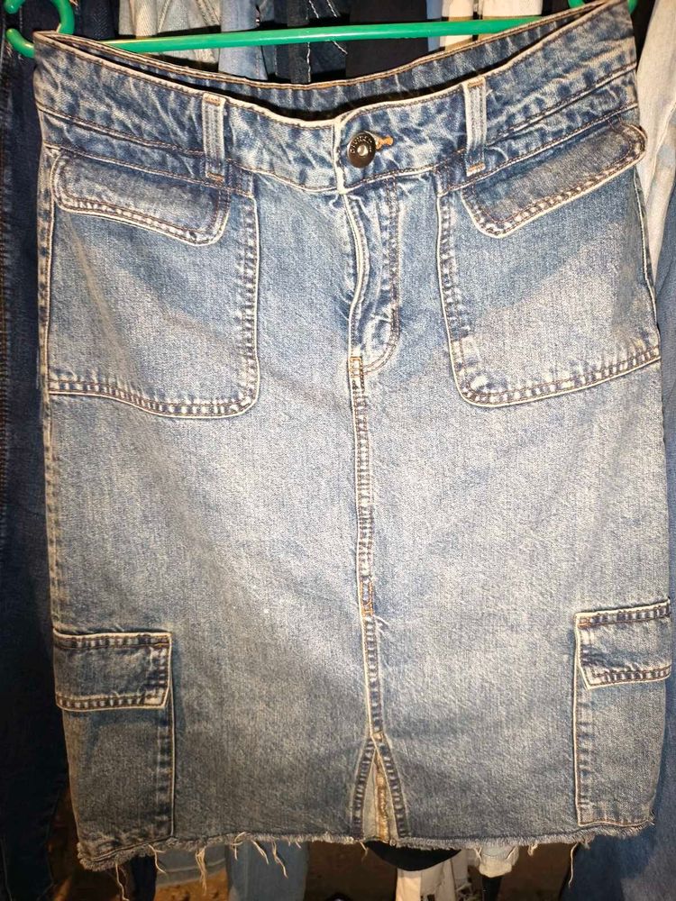 Denim Mini Skirt 32 -34 inches
