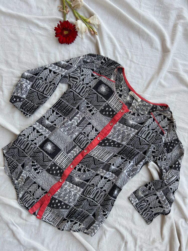 Y2K Inspired Printed Top
