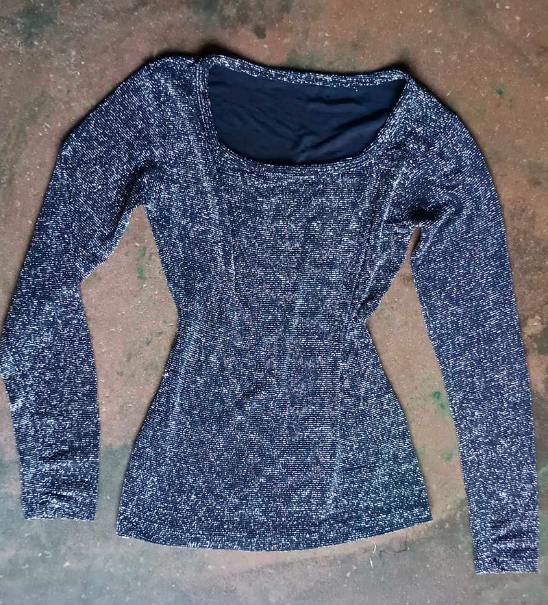 Shimmer Glitter Knit Party Top
