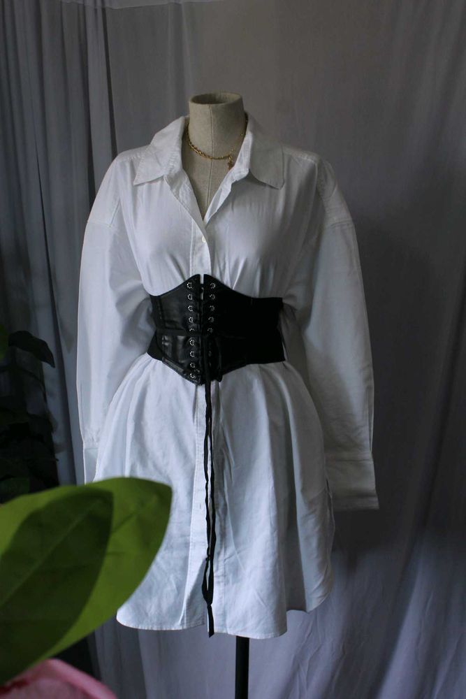 H&amp;M White Shirt Dress without Belt