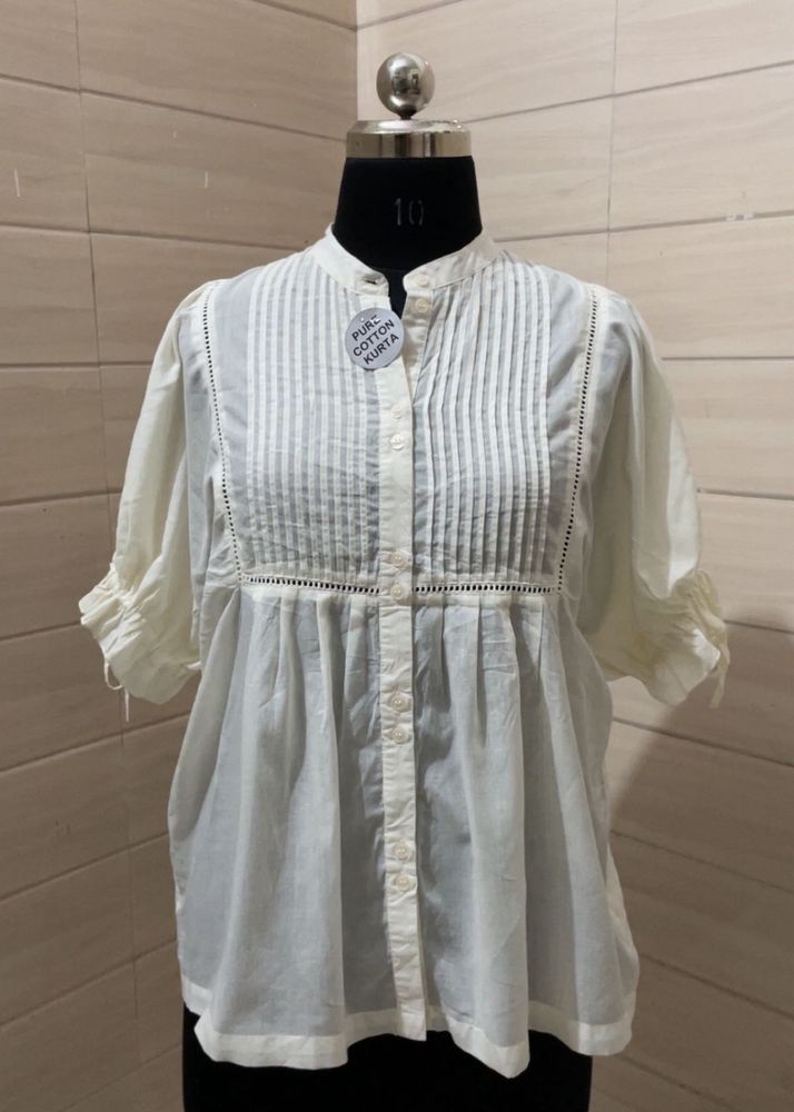 H&amp;M Elegant White Cotton Top