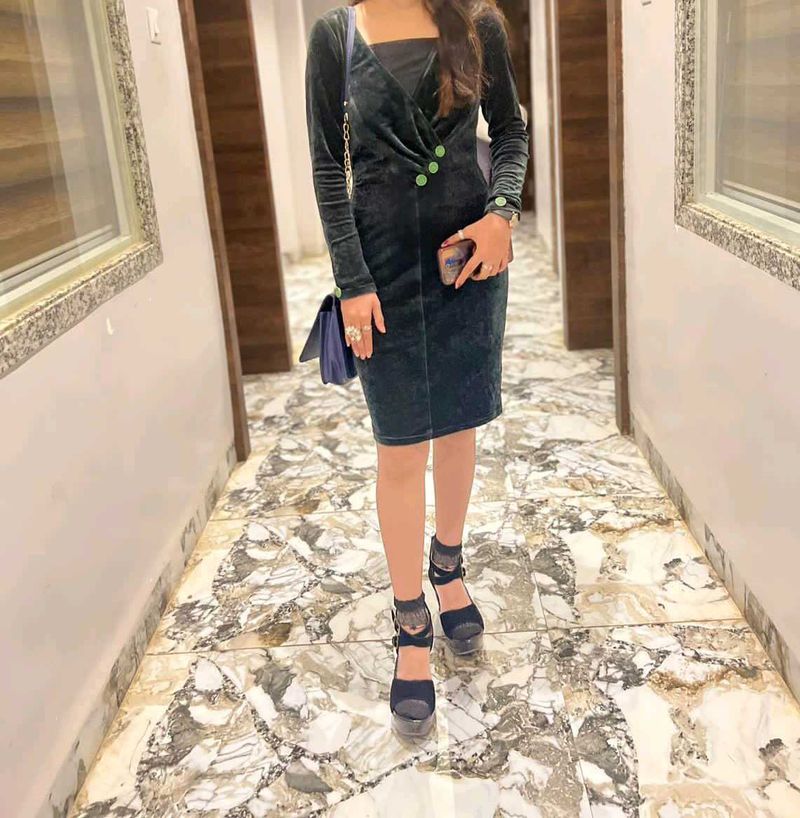 Velvet Green Dress