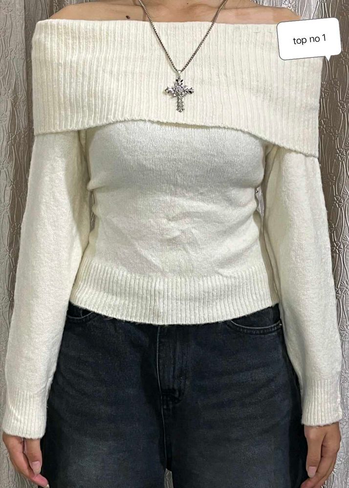 Off-Shoulder Knit Top