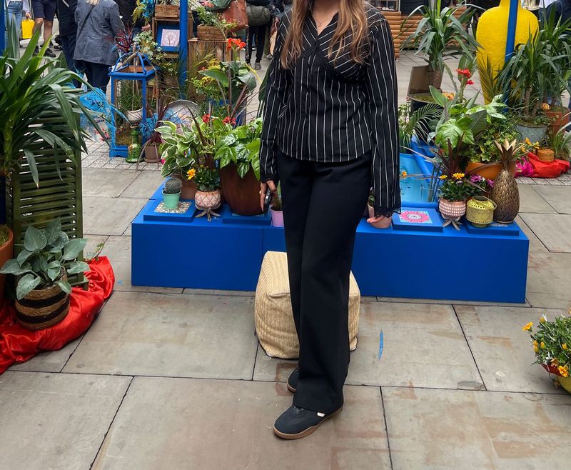 Striped Black &amp; White Blouse