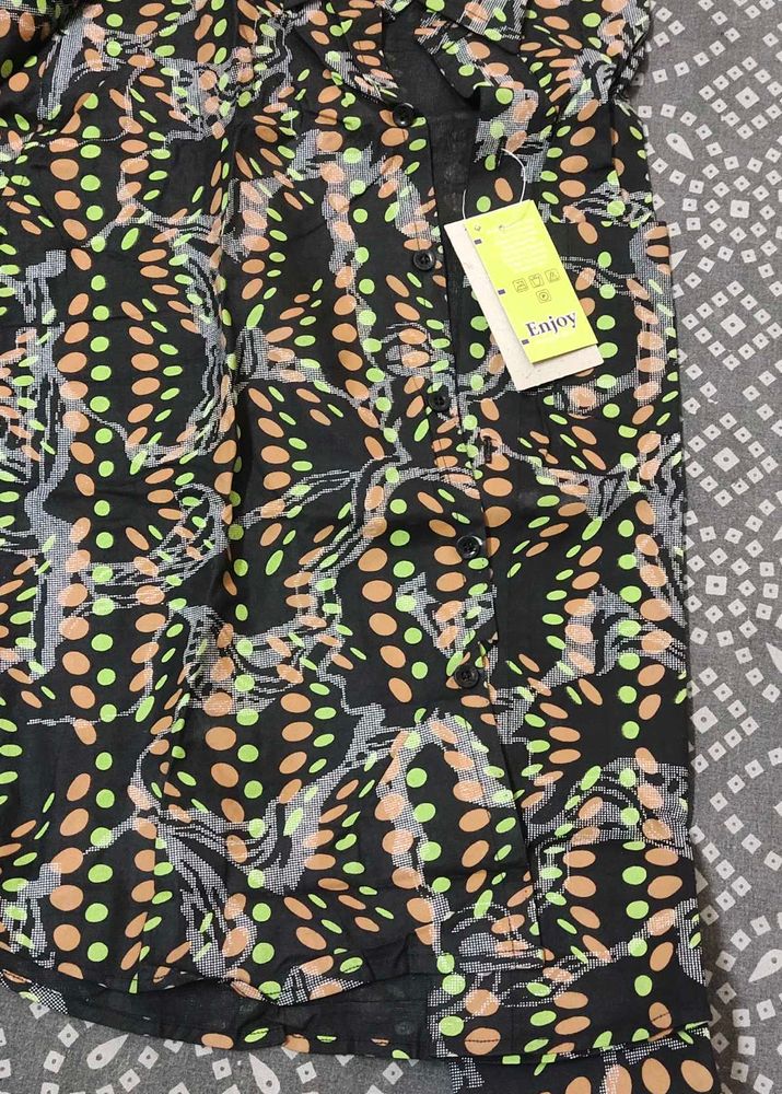 Patterned Button-Down Shirt