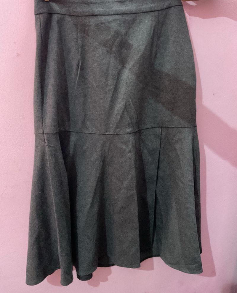Gray Midi Skirt