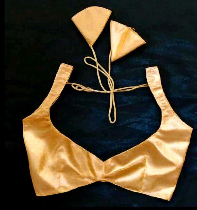 Satin Non Padded Strappy Deep neck Blouse