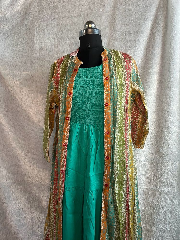 🌿 Elegant XL Long Jacket Set – Breezy &amp; Beautiful