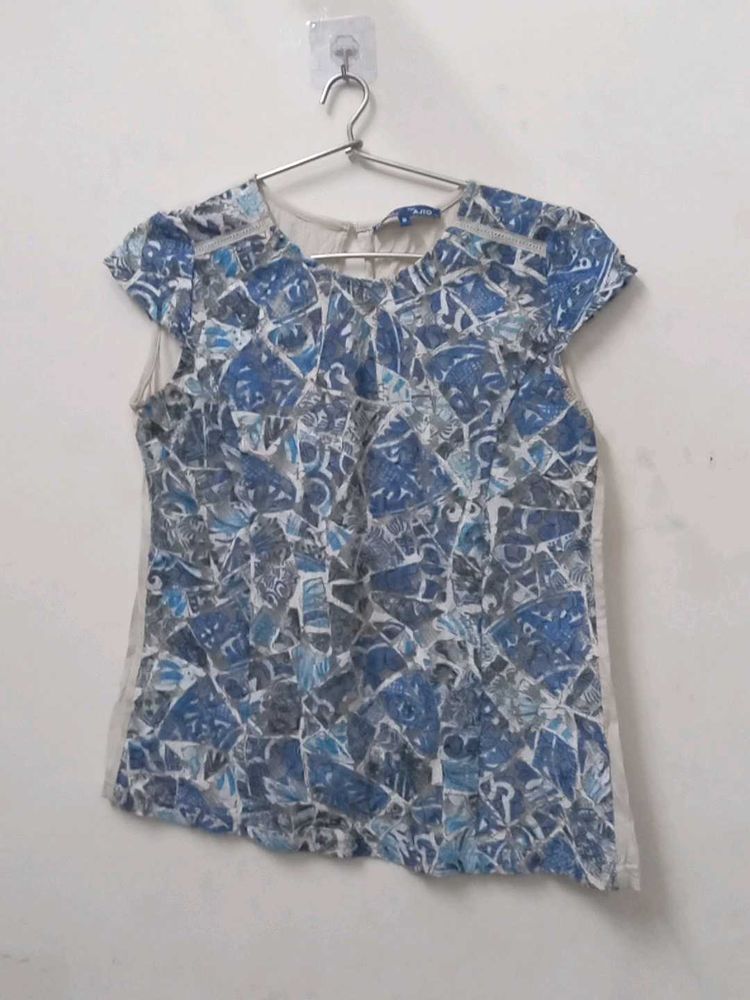 Blue Patterned Top