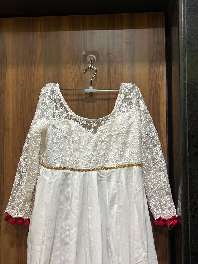 White Anarkali Kurti