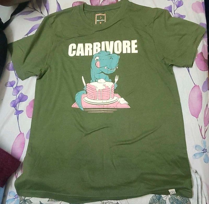 Olive Green &#39;Carbivore&#39; T-Shirt
