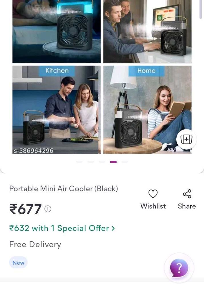 Portable Mini Air Cooler (Black)