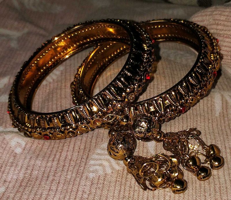 Elegant Bangles with Bell Charms