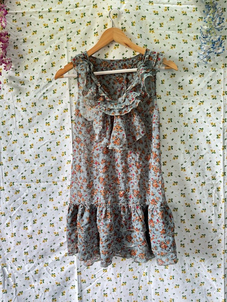 Floral Ruffle Mini Dress