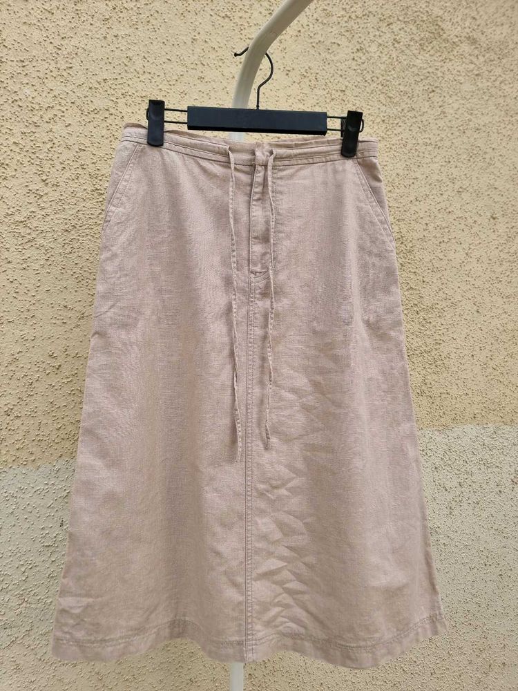 Linen Midi Skirt