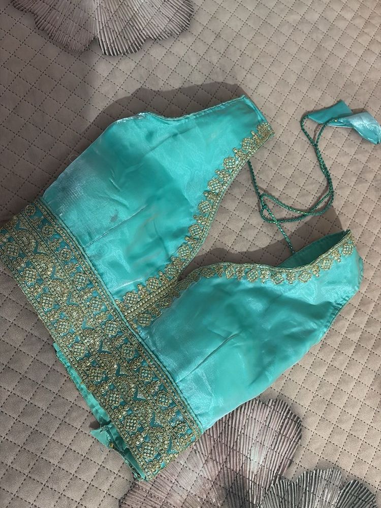 Teal Embellished Blouse