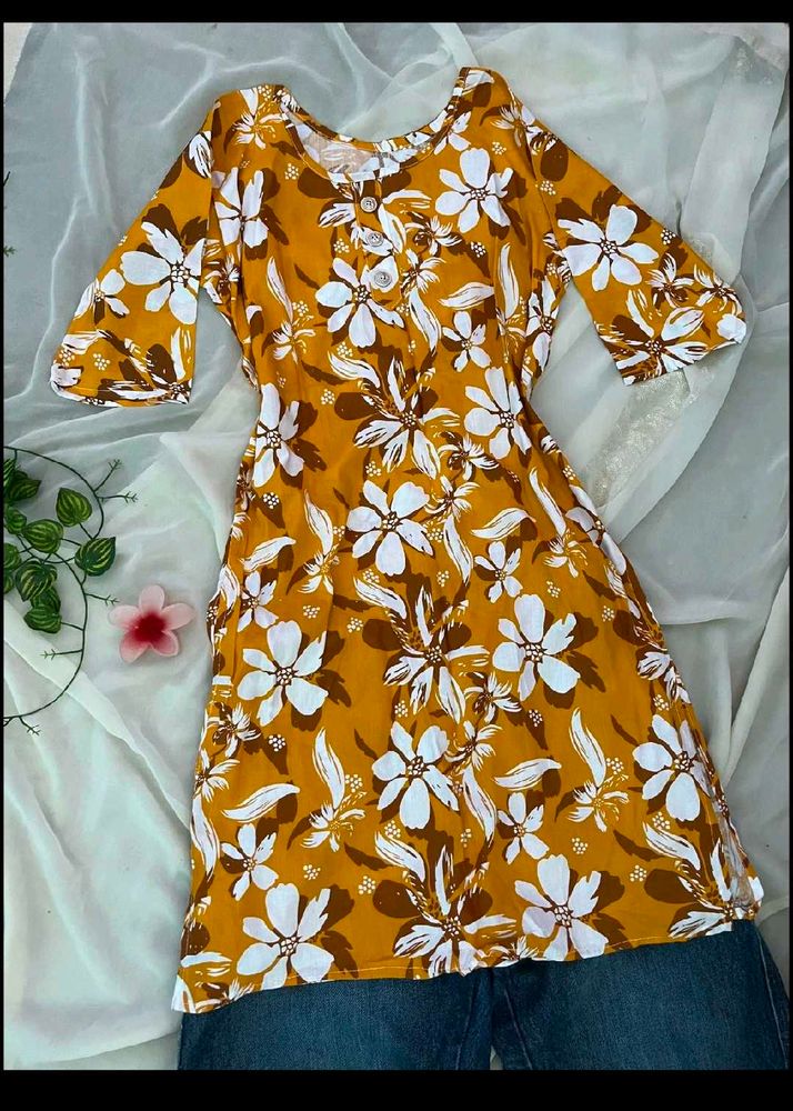 Floral Print Casual Kurta
