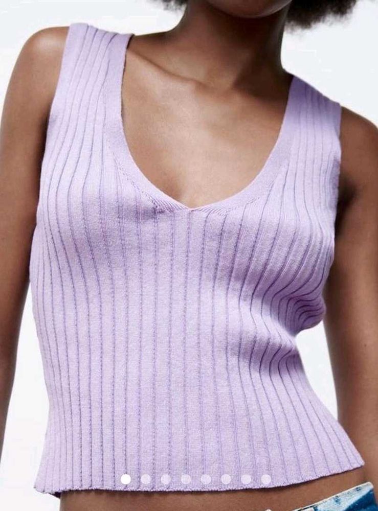 Zara Women&#39;s Purple Vest