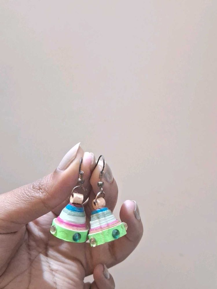 Handmade Quilled Bell Earrings
