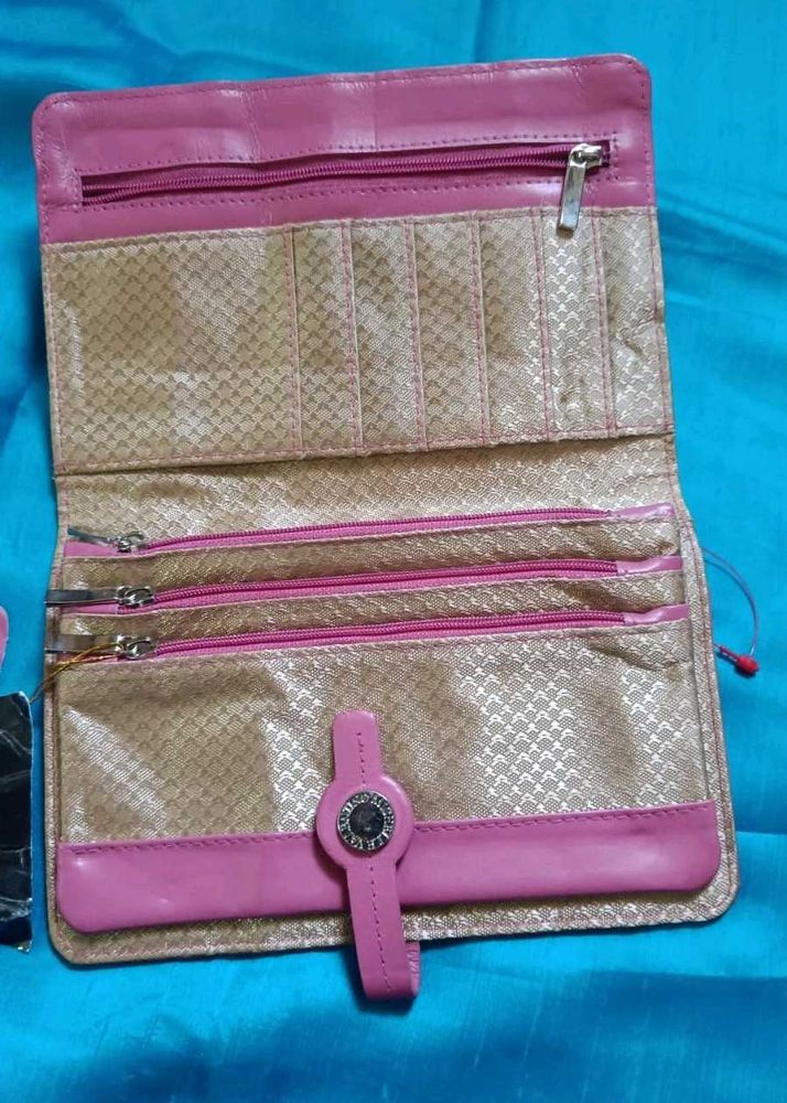 Pink Genuine Lather Purse