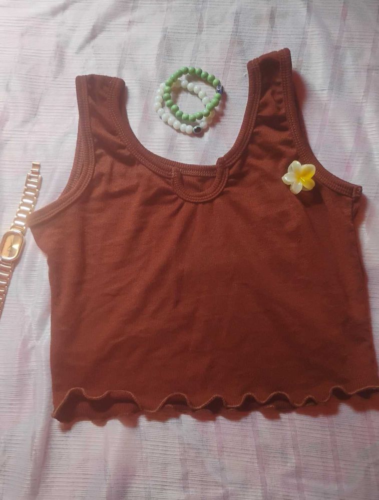 Cute Brown Crop Top